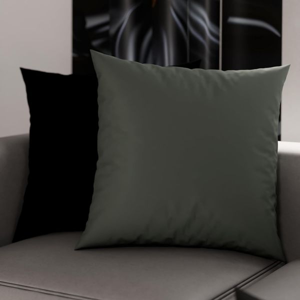 PETTI Artigiani Italiani - Paar Kissenbezüge 65x65 cm aus Mikrofaser, Dekokissen für Schlafzimmer, Sofa, Set mit 2 Kissenbezügen, doppelseitiger Kissenbezug grau und schwarz