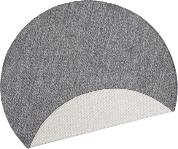 In- & Outdoor Wendeteppich Uni Miami - grau - 200 cm Durchmesser