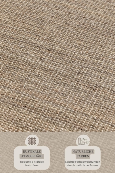 HANSE Home Teppich Jaipur Juteteppich, Läufer und Rund, rechteckig, Höhe: 10 mm, Naturfaser, Nachhaltig, Wohnzimmer, Esszimmer, Schlafzimmer, Boho, GRS Bild 3