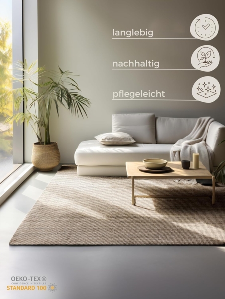 HANSE Home Teppich Jaipur Juteteppich, Läufer und Rund, rechteckig, Höhe: 10 mm, Naturfaser, Nachhaltig, Wohnzimmer, Esszimmer, Schlafzimmer, Boho, GRS Bild 2