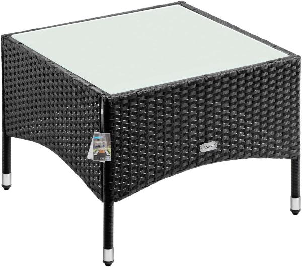 CASARIA® Polyrattan Beistelltisch 58 x 58 x 42 cm Schwarz