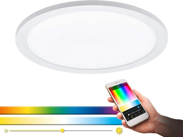 Eglo 97958 LED Deckenleuchte SARSINA-C weiß Ø30cm H:5cm dimmbar mit Connect Funktion inkl. Fernbedienung