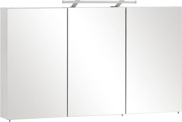 Schildmeyer Spiegelschrank 132253, Melaminharzbeschichtete Spanplatte, weiß, 120 x 16 x 75 cm