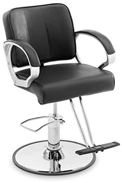 Physa Armlehnstuhl Friseurstuhl Friseursessel T-Fußstütze 50 - 60 cm 180 kg schwarz, Schwarz
