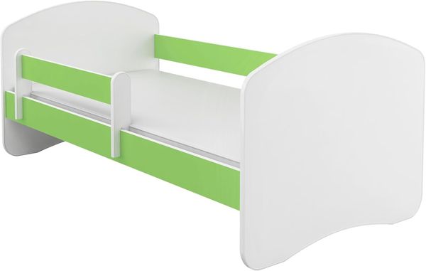 Kinderbett Jugendbett mit einer Schublade und Matratze Weiß ACMA II (160x80 cm, Grün)
