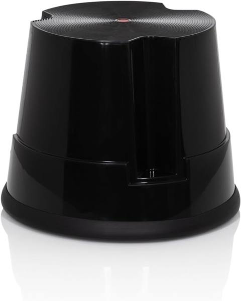 hjh OFFICE Tritthocker TIO-S Kunststoff Elefantenfuß, Höhe 30 cm, bis 150kg belastbar, mit Rollen 830003 Schwarz