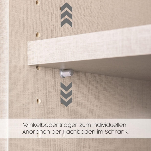 Rauch Möbel Lagoa, Kleiderschrank, Garderobe für Schlafzimmer, Kinderzimmer, Jugendzimmer 2-türig, mit Zubehör Premium, Farbe Weiß/Grau metallic, Schwarz, Breite 91 Bild 17