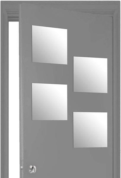 Ein Satz von 4 dekorative Spiegel, 4 Stück 30x30 cm, selbstklebende Wandspiegel