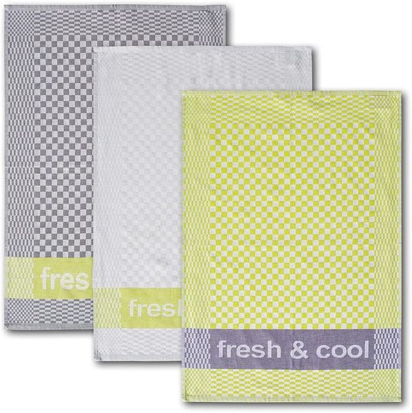 Dyckhoff Geschirrtuch Fresh & Cool, Maße je Tuch ca. 50x70 cm, (Set, 3-tlg), mit drei verschiedenen Motiven