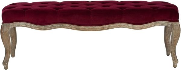 SAFAVIEH Upholstered Ottoman, in Merlot, 45 X 135 X 45