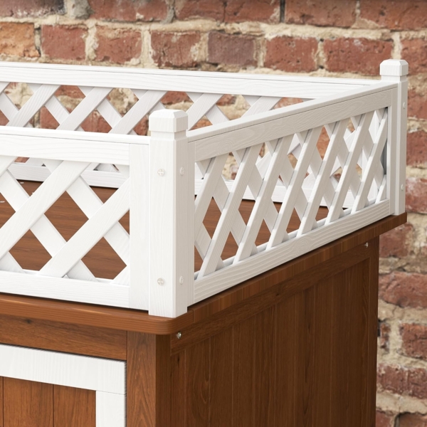 PawHut Tierhöhle Katzenhöhle, für Katzen, bis 6 kg, Indoor, Outdoor 67,5 x 63 x 68,5 cm, Braun Bild 9