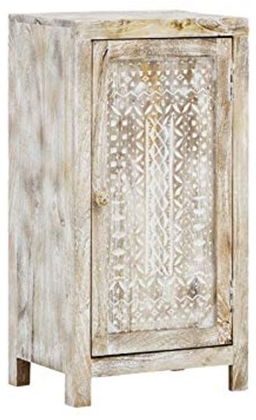 Unterschrank Bad massivum Bitna 43x80x30 cm Mangoholz natur Badkommode Badschrank Landhausstil Boho Badezimmermöbel Holz