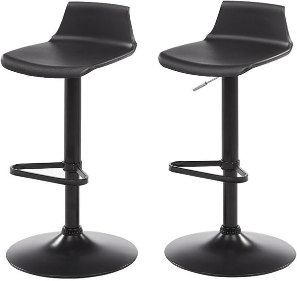 Vente-unique - Barhocker 2er-Set höhenverstellbar - Polypropylen - Schwarz - CALAS