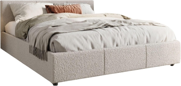Home Collective Polsterbett Bett 140x200/160x200 Doppelbett Bettgestell mit Lattenrost & Stauraum (140x200 cm), mit Matratze, Stauraum und Bettkasten 140x200 cm in Stoff Beige Bild 7