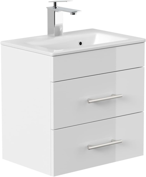 Badmöbel Mars 500 SlimLine SoftClose weiss hochglanz : Weiss hochglanz