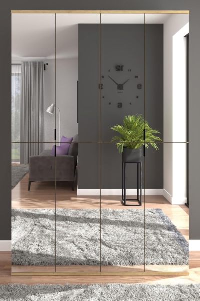 Garderobenschrank mit Spiegel Line-Up in Eiche 122 x 193 cm Bild 2