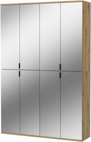 Garderobenschrank mit Spiegel Line-Up in Eiche 122 x 193 cm