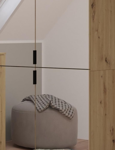 Garderobenschrank mit Spiegel Line-Up in Eiche 122 x 193 cm Bild 6