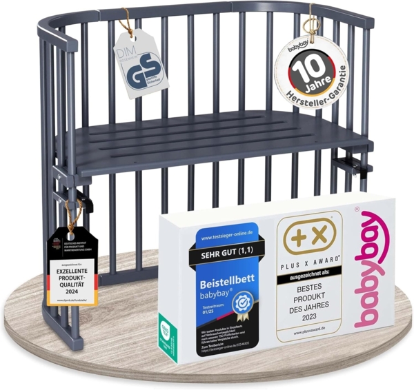 Babybay 'Original' Beistellbett Buche schiefergrau