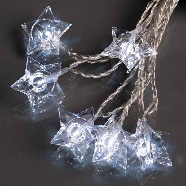 Hellum LED-Lichterkette Sterne 24 BS weiß/transparent