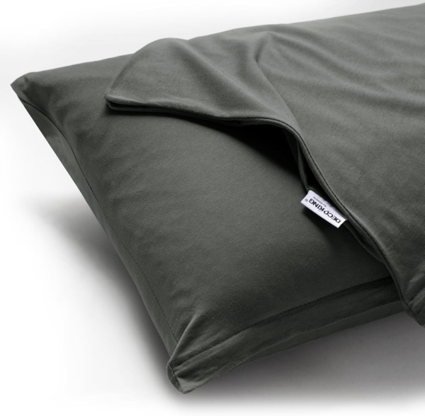 DecoKing 2 Kissenbezüge 80x80 cm Jersey Baumwolle Reißverschluss Graphit Amber Bild 3