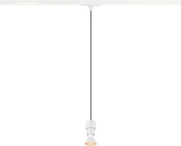 SLV PURI 2.0 Basic, 1~ Pendelleuchte, GU10, Pendellänge 200cm, 1x max. 6W, weiß - Leuchten mit 1 Phasen Adapter