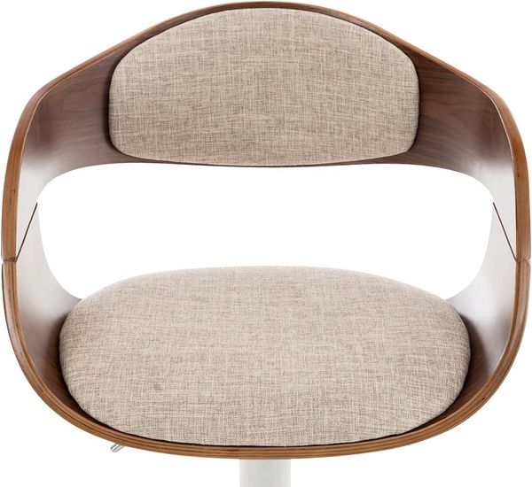 CLP 2er Set Barhocker Kingston Stoff drehbar mit Höhenverstellung,walnuss/creme Bild 6