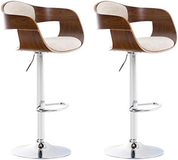 2er Set Barhocker Kingston Stoff (Farbe: walnuss/creme)