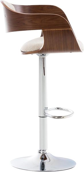 CLP 2er Set Barhocker Kingston Stoff drehbar mit Höhenverstellung,walnuss/creme Bild 3