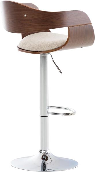 CLP 2er Set Barhocker Kingston Stoff drehbar mit Höhenverstellung,walnuss/creme Bild 4