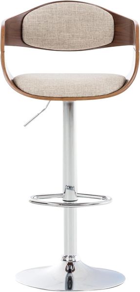 CLP 2er Set Barhocker Kingston Stoff drehbar mit Höhenverstellung,walnuss/creme Bild 2