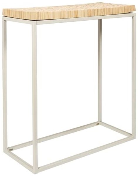 HOME DECO FACTORY Home Deco FACTORY-HD5207-Console Rondin-Entrée, Salon Konsole rund – Eingang, Wohnzimmer, Holz, Natürliches Weiß, 75 x 84.8 x 35