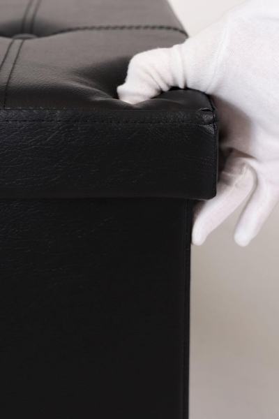 dibea Sitzbank mit Klappdeckel, Kunstleder 76 x 38 x 38 cm schwarz Bild 7