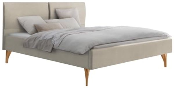 Hasena Dream Pronto Tamara Polsterbett 140x200 Wildbuche natur, geölt 327-Pepe beige