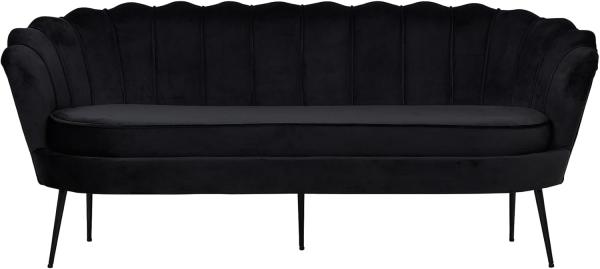 ebuy24 Sofa Nice Sofa 3 Personen velour schwarz.