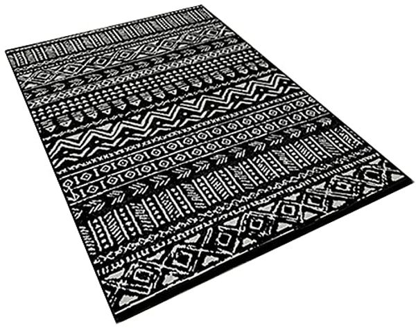 MountainRange schwarz bedruckter Polyesterteppich 100x200 cm Modell MountainRange schwarz