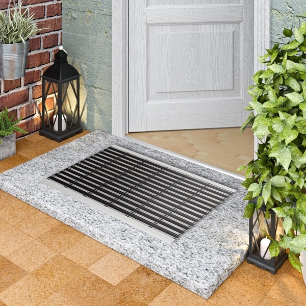 Pergamon Fußmatte Fußmatte Sauberlauf Aluminium Kleeny, Rechteckig, Höhe: 15 mm