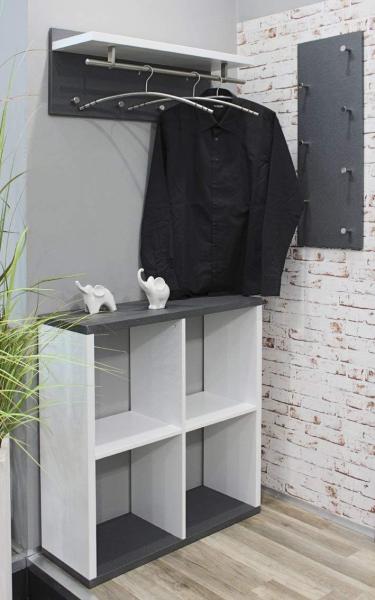 Wandgarderobe Tablo Weiß Hochglanz und Granitoptik Bild 2