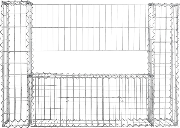 Gabionen Mauer Gartenzaun 140 x 20 x 100 cm Gabione Steinkorb Rank-Gitter Draht