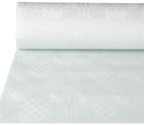 Papiertischtuch mit Damastprägung 50 m x 0,8 m weiss