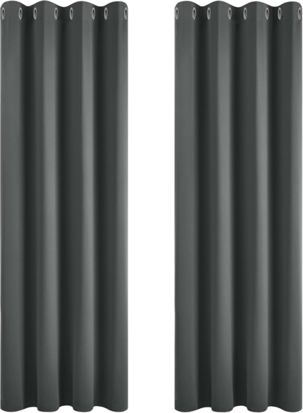 Deconovo Gardinen Blickdicht Vorhang Schlafzimmer Ösen Vorhänge Blickdicht, 160x117 cm(HöhexBreite), Dunkelgrau, 2er Set