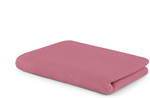 Baumwoll Waffelpiqué Decke rosa 75 x 120 cm