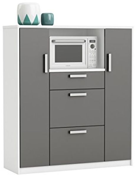 habeig Küchenschrank 8540 weiß anthrazit Singleküche Küchenregal Küchenzeile Schrank - 68kg ! schwer