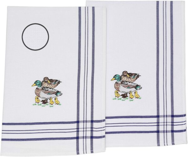 Betz Geschirrtuch 2 Stück Geschirrtücher Küchenhandtuch blau Motiv Enten 50 x 70 cm