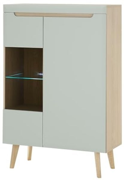 Highboard Isgard in Pistazie und Eiche 90 x 134 cm