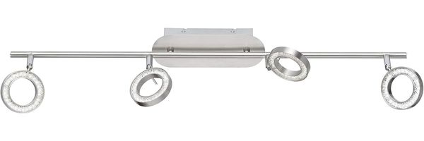 LED Deckenleuchte, Glas Spot verstellbar, Chrom, NAOMI