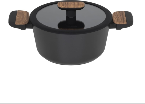 RESTO Kitchenware Kochtopf Mon, Bratentopf antihaftbeschichtet und spülmaschinenfest, Aluminium (2-tlg), mit Glasdeckel und stoßdämpfendem Silikonrand, im Geschenkkarton