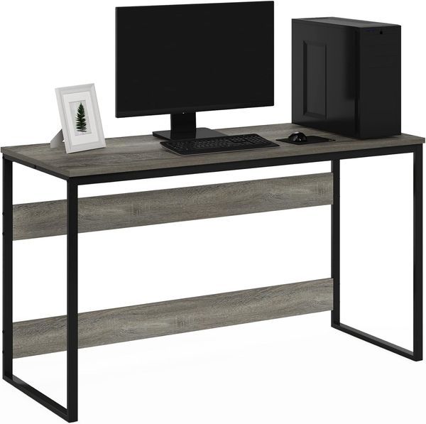 Furinno Moretti Moderner Lifestyle-Studienschreibtisch, 132cm breit, Französische Eiche Grau