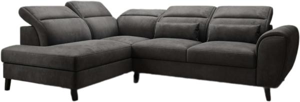 Designer Sofa Nobile mit verstellbarer Rückenlehne Samt Anthrazit Links