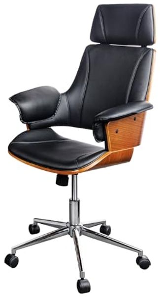 riess-ambiente Bürostuhl MANHATTAN natur / schwarz (Einzelartikel, 1 St), Kunstleder · drehbar · ergonomisch · mit Armlehne · höhenverstellbar